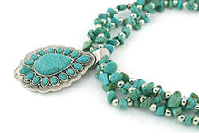 Load image into Gallery viewer, Jianxi Vintage Alloy Synthetic Turquoise Necklace Fashion Jewelry Women (1287)