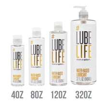 Load image into Gallery viewer, #LubeLife Water-Based Personal Lubricant, Lube for Men, Women and Couples, Non-Staining, 8 Fl Oz