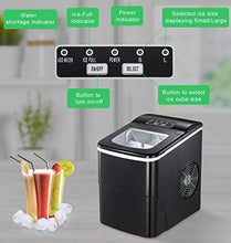 Load image into Gallery viewer, AGLUCKY Countertop Ice Maker Machine, Portable Ice Makers Countertop, Make 26 lbs ice in 24 hrs,Ice Cube Rready in 6-8 Mins with Ice Scoop and Basket (Black)