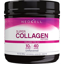 Load image into Gallery viewer, NeoCell Super Collagen Peptides Powder, 14 Ounces, Non-GMO, Grass Fed, Paleo Friendly, Gluten Free, For Hair, Skin, Nails & Joints (Packaging May Vary), Unflavored, 40 Servings