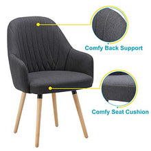 Load image into Gallery viewer, NOVIGO Upholstered Accent Chair with Wooden Leg and Seat Cushion for Modern Guest Reception Living Bed Room Dorm Home Office