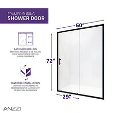 Load image into Gallery viewer, 72 x 60 inch Framed Shower Door in Matte Black | Halberd Water Repellent Glass Shower Door with Seal Strip Parts | Easy Gilde Rollers Sliding Shower Door | SD-AZ052-02MB