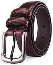 Load image into Gallery viewer, Mens Belt, Autolock Genuine Leather Dress Belt Classic Casual 1 1/4" Wide Belt With Single Prong Buckle
