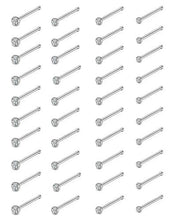 Load image into Gallery viewer, Tornito 20G 40Pcs Stainless Steel Curved Nose Stud Nose Ring CZ Bone Shaped Nose Screw Piercing Jewelry for Women Men