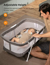 Load image into Gallery viewer, besrey Bassinet for Baby, 3 in 1 Portable Baby Bassinets, Rocking Cradle Bed, Easy Folding Bedside Sleeper Crib, Quick-Fold for Newborn Infant, up to 33 lb Compact Storage, Mattress and Net Included