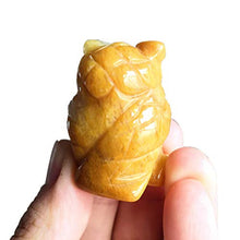 Load image into Gallery viewer, Gemgogo 2 Pcs Natural Yellow Jade Crystals and Healing Stones, Pocket Carved Owl Figurines Collectibles 1.5 Inches Room Decor Gemstone
