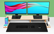 Load image into Gallery viewer, Leather Desk Pad Protector,Mouse Pad,Office Desk Mat,Non-Slip PU Leather Desk Blotter,Laptop Desk Pad,Waterproof Desk Writing Pad for Office and Home (Black,23.6" x 13.7")