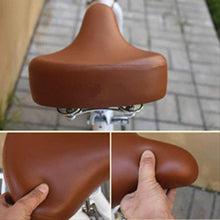 Load image into Gallery viewer, Bicycle Accessories Bicycle Universal Saddle Vintage Brown White Spring Bicycle Saddle Bag Bicycle Saddle