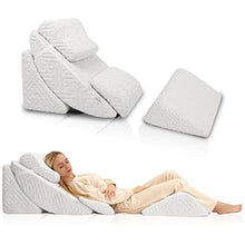 Load image into Gallery viewer, Betterhood 5pcs Orthopedic Bed Wedge Pillow Set, Adjustable Memory Foam Pillows, Post Surgery Foam for Back Support, Neck and Leg Pain Relief, Acid Reflux, Snoring for Sleeping, Sitting Pillow