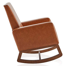 Load image into Gallery viewer, BELLEZE Modern Rocking Chair Upholstered Fabric High Back Armchair Padded Seat for Living Room, Caramel