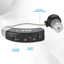 Load image into Gallery viewer, Behind The Ear Sound Amplifier - BTE Hearing Ear Amplification Device and Digital Sound Enhancer PSAD for The Hard of Hearing, Noise Reducing Feature, Black, by MEDca