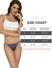 Load image into Gallery viewer, Thonviilane Seamless Thongs For Women Pack Of 6 Sexy Underwear Breathable Sparkled Ice Silk Fabric No Show panties (Dark Gray, Wine Red, Light Green, Pink, Apricol, Black, x_l)