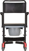 Load image into Gallery viewer, NOVA Medical Products Drop Arm (for Easy User Transfer) Transport Chair Commode, Rolling with Locking Wheels & Removable Padded Seat, Hammertone