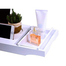 Load image into Gallery viewer, Cabot & Carlyle Luxury Bath Caddy Tray for Tub | Bath Table | Premium Bamboo Bathtub Tray for Tub | Fits All Bath Accessories Wine Glass, Books, Tablets, Cellphones, Shampoo | Bath Shelf Foldable