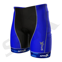 Load image into Gallery viewer, Sparx Men`s Competitor Tri Shorts | Triathlon Short | Great Durability and Fit | High End Compression (Second Skin) Triathlon Shorts with Soft Custom Chamois | Swim-Bike-Run (Blue Camo, 2XL)