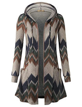 Load image into Gallery viewer, Miusey Hooded Cardigan for Women, Womens Cardigan Sweaters Long Sleeve Cardigan Sweater Fall Cardigan Zip UP Sweatshirt Khaki Medium
