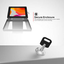 Load image into Gallery viewer, Locking Floor Stand - CTA Premium Locking Floor Stand Kiosk with Heavy-Duty Locking Enclosure and Frame for iPad 7th/ 8th/ 9th Gen 10.2", iPad Pro 11", Surface Go, Galaxy Tab S5E, & More (PAD-PARAFS)