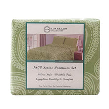 Load image into Gallery viewer, Lux Decor Collection Bed Sheet Set - Brushed Microfiber 1800 Thread Count Bedding - Wrinkle, Stain, Fade Resistant & Hypoallergenic - Deep Pocket King Size Sheets Set - 6 PC (King, Paisley Sage)