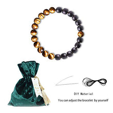 Load image into Gallery viewer, L&C Feng Shui Black Obsidian Wealth Bracelet - Tiger Eye Mens Bracelets Crystal Bring Luck Prosperity Stretch Beaded Bracelet for Women Anxiety Bracelet Oil Diffuser Couples Bracelets (Tiger Eye-8mm)