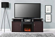 Load image into Gallery viewer, Ameriwood Home Carson Electric Fireplace TV Console for TVs up to 70", Cherry