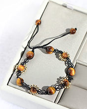 Load image into Gallery viewer, Jewever Handmade Tiger Eye Beads Braided Bracelet for Women 14K Gold Plated Power Energy Healing Crystals Gemstone Friendship Bracelets
