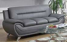 Load image into Gallery viewer, GTU Furniture Contemporary PU Leather Sofa & Loveseat Set, 2 Piece Sofa Set (Grey)
