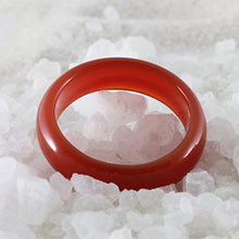 Load image into Gallery viewer, Whitestone Jewelry Co. Strawberry Rhubarb Red Carnelian Stone Band Ring, Stackable, (Size 7)