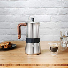 Load image into Gallery viewer, brim 6 Cup Moka Maker with Wood Pattern Handle