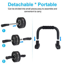 Load image into Gallery viewer, EnterSports Ab Roller Wheel, 6-in-1 Ab Roller Kit with Knee Pad, Resistance Bands, Pad Push Up Bars Handles Grips, Perfect Home Gym Equipment for Men Women Abdominal Exercise