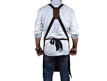 Load image into Gallery viewer, One Size Fits Utility Apron | Adjustable Cross-Back Straps | Multi-Use Shop Apron With Tool Pockets By Aaron Leather (Canvas - Green)