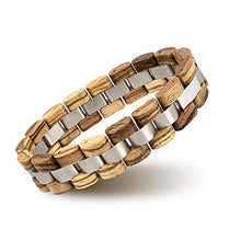 Load image into Gallery viewer, BOBO BIRD Mens Wooden Bracelet Stylish Wood & Stainless Steel Combined Wooden Bangle Jewelry Great Gift for Men (S05-3)