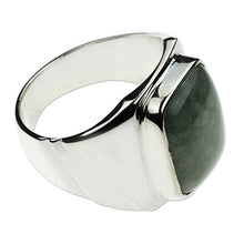 Load image into Gallery viewer, NOVICA Natural Jade .925 Sterling Silver Modern Men's Ring, Fortress'