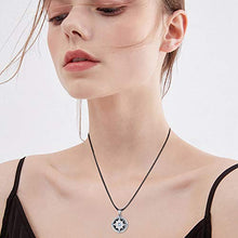 Load image into Gallery viewer, Locket Necklace That Hold Photos, 925 Sterling Silver Compass Locket with Natural Genuine Moonstone, Engraving "Always in my heart" Locket Pendant Necklace, Inspirational Compass Jewelry Moonstone Necklace Gift for Women Teens Daughter