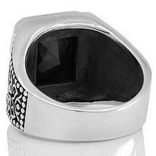 Load image into Gallery viewer, Onyx Signet Solid 925 Sterling Silver Men Ring - Made in Thailand – 11