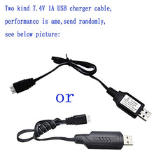 Load image into Gallery viewer, Blomiky 2 Pack 7.4V 2S 30C 1000mAh 6.3Wh Lipo Battery T Plug and USB Charger Cable for HBX 16889 16890A and XLH Q903 Q901 Q902 1/16 Scale 2845 Brushless Motor Racing RC Truck Q903 Battery 2