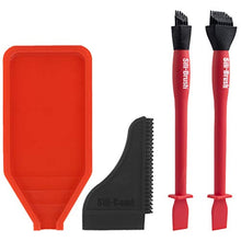 Load image into Gallery viewer, The Complete Silicone Glue Kit Wood Glue Up 4Piece Kit 2 Pack of Silicone Brushes 1 Tray 1 Comb Woodworking Glue Spreader Applicator Set