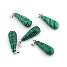 Load image into Gallery viewer, Healing Stone Pendant 24pcs Oval Long Tears Water Drop Chakra Charm Semi-Precious Gemstone Rock Crystal Quartz Stone Pendants for Necklace Jewelry Making