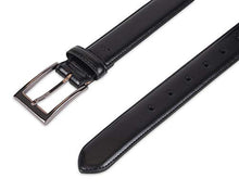 Load image into Gallery viewer, Dockers Men's 1 3/8 in. Feather-Edge Belt with Two-Row Stitching, Deep Black, 34