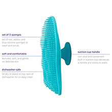 Load image into Gallery viewer, Ubbi Jellyfish Silicone Multi-Purpose Bath Sponges for Washing and Play - Baby Bathing Essentials for Newborns, Baby Massaging Bath Brushes for Dry Skin and Cradle Cap, Set of 3