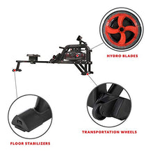 Load image into Gallery viewer, Sunny Health & Fitness Water Rowing Machine Rower w/LCD Monitor - Obsidian SF-RW5713