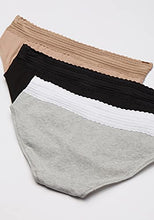 Load image into Gallery viewer, Warner's Women's Blissful Benefits No Muffin Top 3 Pack Hipster Panties, Toasted Almond/Black/Light Gray Heather, L