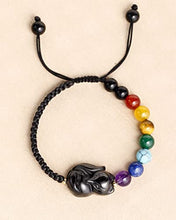 Load image into Gallery viewer, Jewever 7 Chakra Bracelet for Women Fox Black Obsidian Crystals and Gemstones Braided Rope Natural Stone Yoga Meditation Beads Bangle