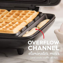 Load image into Gallery viewer, DASH No-Drip Belgian Waffle Maker: Waffle Iron 1200W + Waffle Maker Machine For Waffles, Hash Browns, or Any Breakfast, Lunch, & Snacks with Easy Clean, Non-Stick + Mess Free Sides - Silver