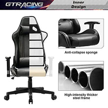 Load image into Gallery viewer, GTRACING Gaming Chair Racing Office Computer Ergonomic Video Game Chair Backrest and Seat Height Adjustable Swivel Recliner with Headrest and Lumbar Pillow Esports Chair,Black