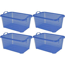 Load image into Gallery viewer, Life Story Blue Closet Organization & Storage Box Container, 55 Quart (4 Pack)