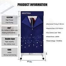 Load image into Gallery viewer, Clothes Dryer 1000W Portable Drying Rack 1.5 Meters Double layer Small Electric Wardrobe Home Apartments Travel RV Dryer Combo