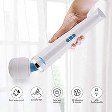 Load image into Gallery viewer, Helisun Magic Massager Rechargeable Cordless Wand Massager USB Charging 8 Speeds and 20 Frequencies Handheld Electric Back Massagers for Neck and Back Quiet