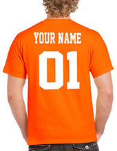 Load image into Gallery viewer, Custom T-Shirt Jersey | Adult Sizes | Add Your Team Name & Number| Unisex, 100% Cotton Orange