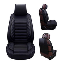 Load image into Gallery viewer, OASIS AUTO OS-001 Leather Car Seat Covers, Faux Leatherette Automotive Vehicle Cushion Cover for 5 Passenger Cars & SUV Universal Fit Set for Auto Interior Accessories (Full Set, Black)