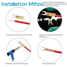 Load image into Gallery viewer, Ruikarhop 150pcs Nylon Insulated Heat Shrink Butt Fork Wire Electrical Crimp Fork Terminal Connector (12-10AWG,14-16AWG,18-22AWG)